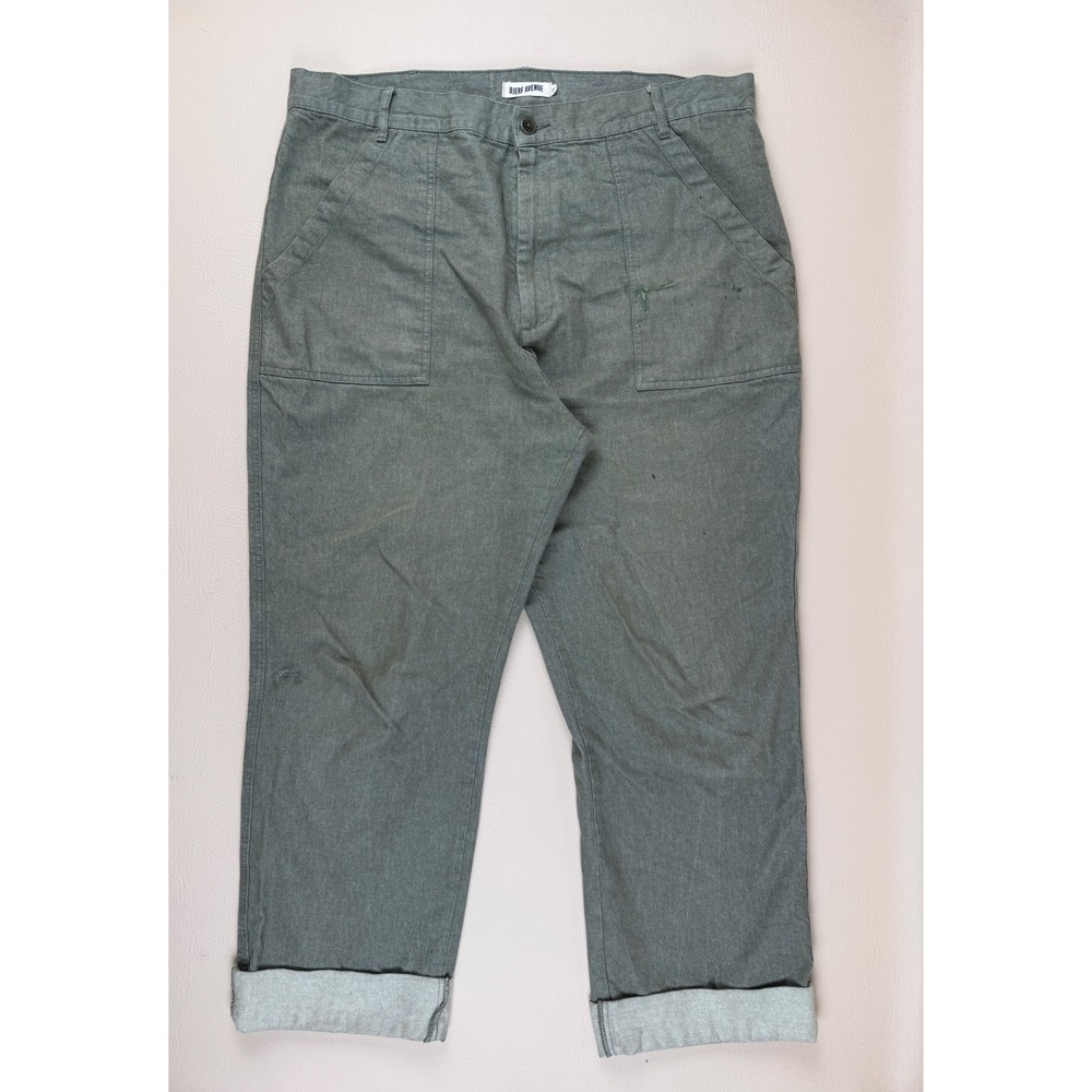 Djerf Avenue XL Utility Pants Sage Green Organic Cotton Patch Pocket